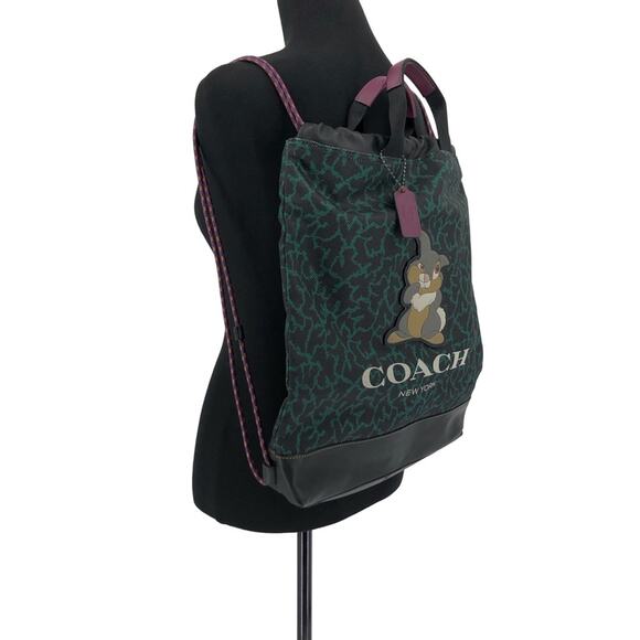 DISNEY x COACH Terrain Drawstring Backpack with Wavy Animal Print and Thumper - Picture 1 of 15